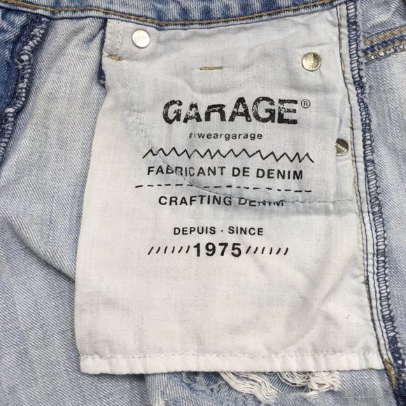 Garage Denim MOM Festival Short Mid Rise Light Wash Distressed Size 01 - Picture 9 of 13